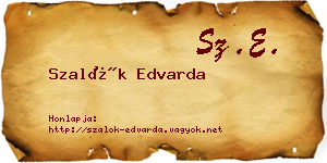 Szalók Edvarda névjegykártya